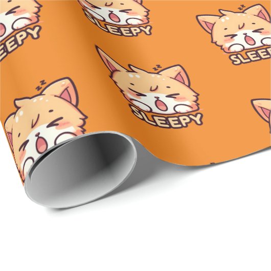 Slaperige kat cadeaupapier (Rol Hoek)