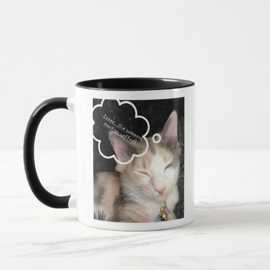 Slaperige Kat Heeft Koffie Meme Mok (Links)