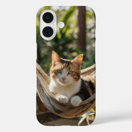 Slaperige kat in hangmat iPhone 16 hoesje