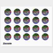 Slaperige kat Kerst-sticker Ronde Sticker (Vel)