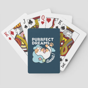 Slaperige Kat Knuffelt Ster – Purrfecte Dromen Sch Pokerkaarten