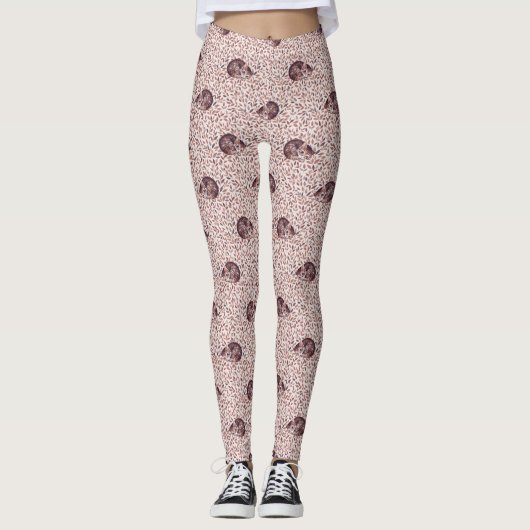 Slaperige kat leggings (Voorkant)