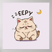 slaperige kat poster (Voorkant)
