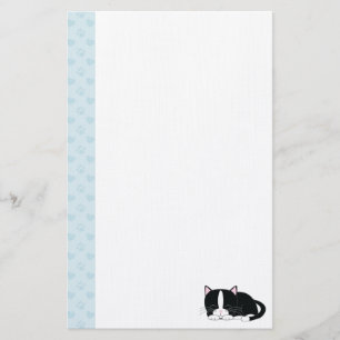 Slaperige Kat {Tuxedo} Briefpapier