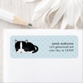 Slaperige Kat {Tuxedo} Etiket (Insitu)