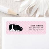 Slaperige Kat {Tuxedo} Etiket (Insitu)