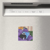 Slaperige Katten op Bank Whimsical Magnet (Insitu (Vaatwasser))