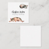 Slaperige katten vierkante visitekaartje (Voorkant / Achterkant)