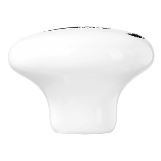 Slaperige katten | witte en zwarte katten keramische knop (Zijkant)