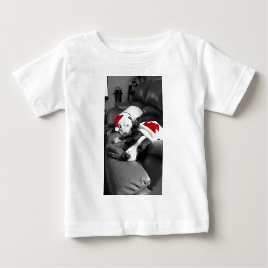 slaperige kerst pitbull puppy's schattig kerstman (Voorkant)