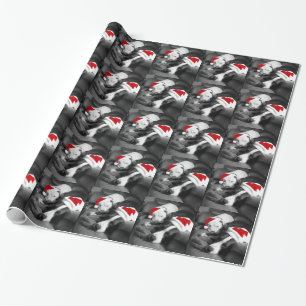 slaperige kerst pitbull puppy's schattig kerstman cadeaupapier