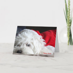 Slaperige Kerstman Feestdagen Kaart