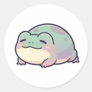Slaperige Kikker Sticker Schattige Moe Kikker Meme