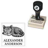 Slaperige Kitty Personaliseren Rubberstempel (Gestempeld)