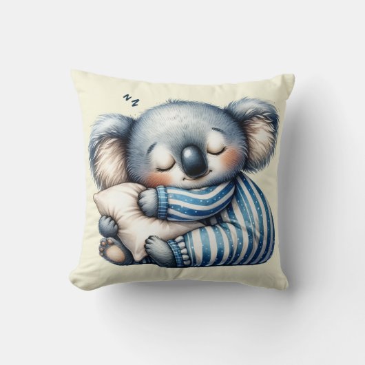Slaperige Koala Beer Worp Kussen (Voorkant)