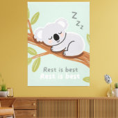Slaperige Koala Rustige Kinderkamer Kunst Canvas Afdruk (Insitu (Woonkamer))
