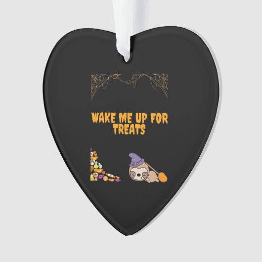 Slaperige luiaard klaar voor Halloween traktaties! Ornament (voorkant)