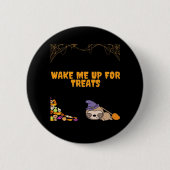 Slaperige luiaard klaar voor Halloween traktaties! Ronde Button 5,7 Cm (Voorkant)