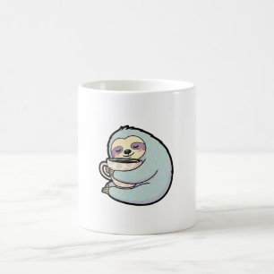 Slaperige Luiaard met Koffie – Knuffelige Illustra Koffiemok