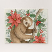 Slaperige luiaard met winterbloei legpuzzel (Horizontaal)