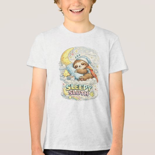 Slaperige Luiaard Tri-Blend Shirt (Voorkant)
