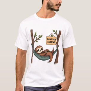 Slaperige Luiaard Vintage Grappige Lui Dieren Kuns T-shirt