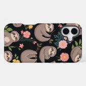 Slaperige luiaards en bloemige dromen iPhone hoesje (Achterkant horizontaal)