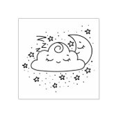 Slaperige maan & sterren rubberstempel (Afrduk)