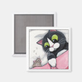 Slaperige metgezel - kattenmagneet magneet (Voorkant / Achterkant)