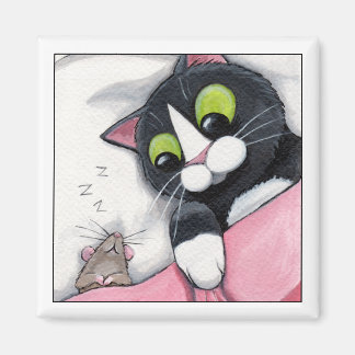 Slaperige metgezel - kattenmagneet magneet