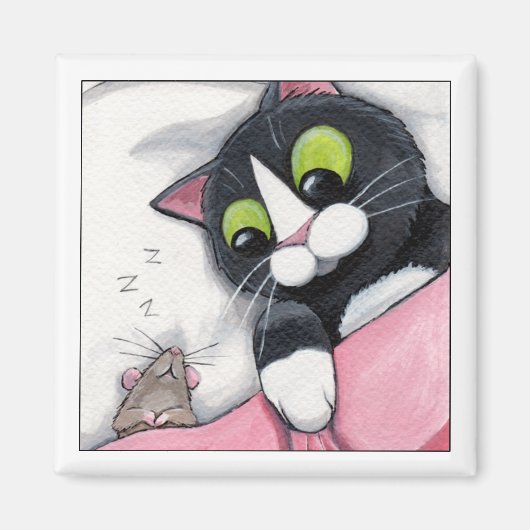 Slaperige metgezel - kattenmagneet magneet (Voorkant)