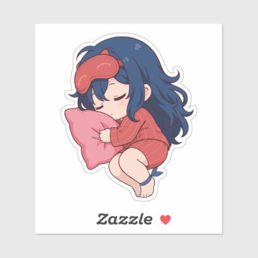 Slaperige Mita Chibi Schattig Anime Sticker (Vel)