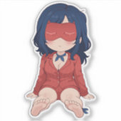Slaperige Mita Chibi Schattige Anime Sticker (Voorkant)