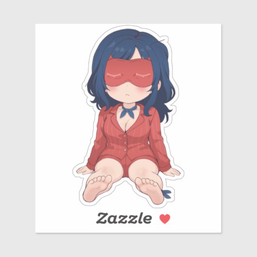 Slaperige Mita Chibi Schattige Anime Sticker (Vel)