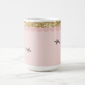 SLAPERIGE OGEN gesloten open wimpers goud bord roz Koffiemok (Center)