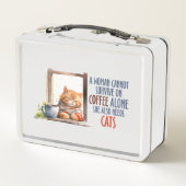 Slaperige Oranje Kat met Koffie – Cosy Cat (Achterkant)