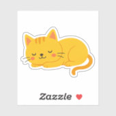 Slaperige Oranje Tabby Cat Sticker (Vel)