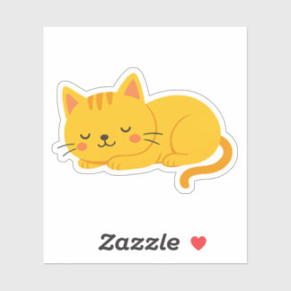 Slaperige Oranje Tabby Cat Sticker