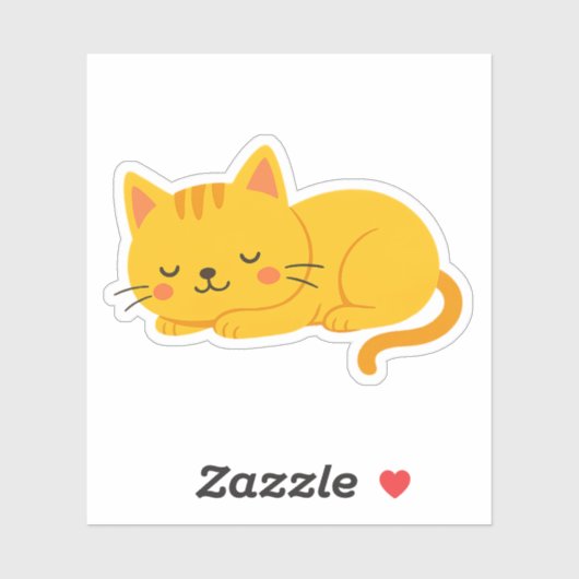 Slaperige Oranje Tabby Cat Sticker (Vel)