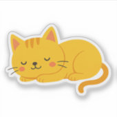 Slaperige Oranje Tabby Cat Sticker (Voorkant)