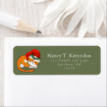Slaperige Oranje Tabby Christmas Santa Cat Donkerg Etiket<br><div class="desc">Deze aanpasbare typografie en script retour adreslabel ontwerp is voorzien van een schattige slapende gestreepte oranje tabby kerstkat met kerstmuts en hulst takje op een donkergroene achtergrond. U kunt de achtergrondkleur,  naam en adresspelling eenvoudig wijzigen; lettertypestijl,  -kleur en -grootte met de knop Zazzle Personaliseren.</div>