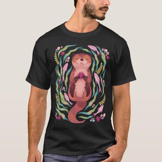 Slaperige Otter in de zee T-shirt (Voorkant)