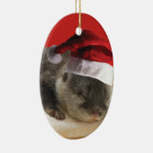 Slaperige Otter Kerstman Keramisch Ornament (Rechts)