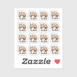 Slaperige paddenstoel Custom-Cut Vinyl Sticker