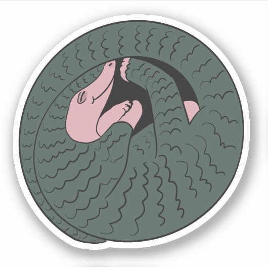 Slaperige pangoline sticker (Voorkant)