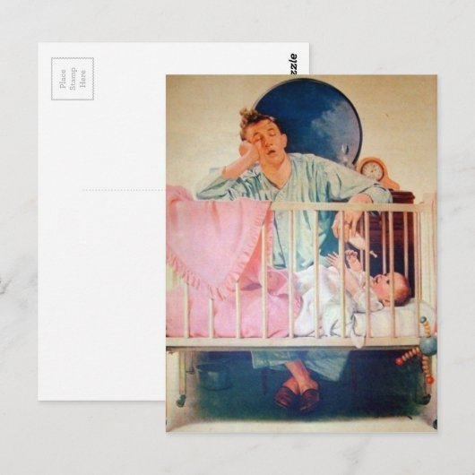 slaperige pap briefkaart (Voorkant / Achterkant)