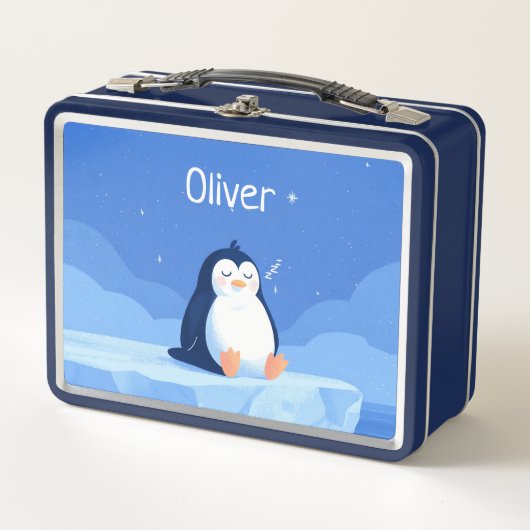 Slaperige Pinguïn, Jongens, Persoonlijke Blauwe  (Voorkant)