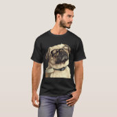 Slaperige Pug en Koffie T-shirt (Voorkant volledig)