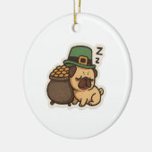 Slaperige Pug Kabouter Retro St. Patrick's Dag Keramisch Ornament (Links)