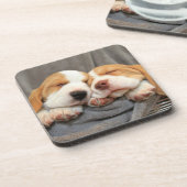 Slaperige Puppies Bier Onderzetter (Linkerzijde)